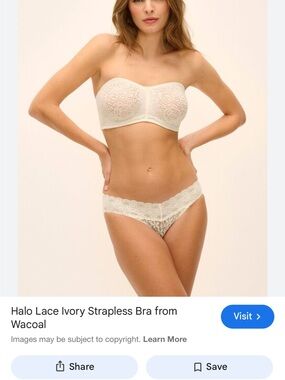 Wacoal Halo Lace Strapless Bra in Ivory